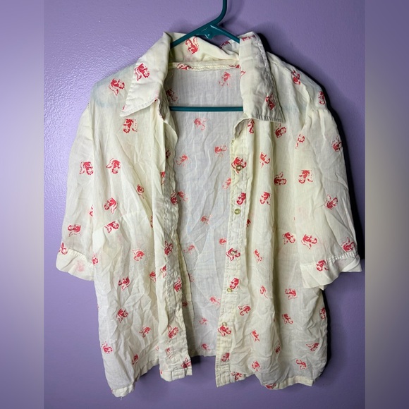 Unbranded Tops - Vintage 70s Handmade Cotton Shirt Lot Floral & Folk Print Boho Tops Set of 2